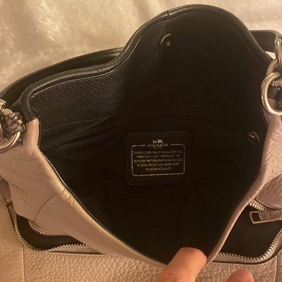 COACH Phoebe Hobo Shoulder Bag in Exotic Embossed Leather Trim - Picture 8 of 9